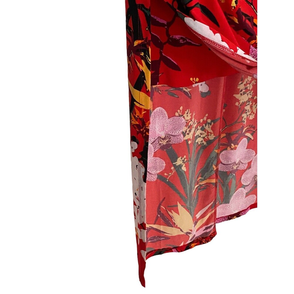 G.I.L.I Got It Love It Womens Red Floral Side Slit Maxi Dress - Picture 5 of 10